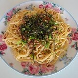 納豆バター醤油パスタ